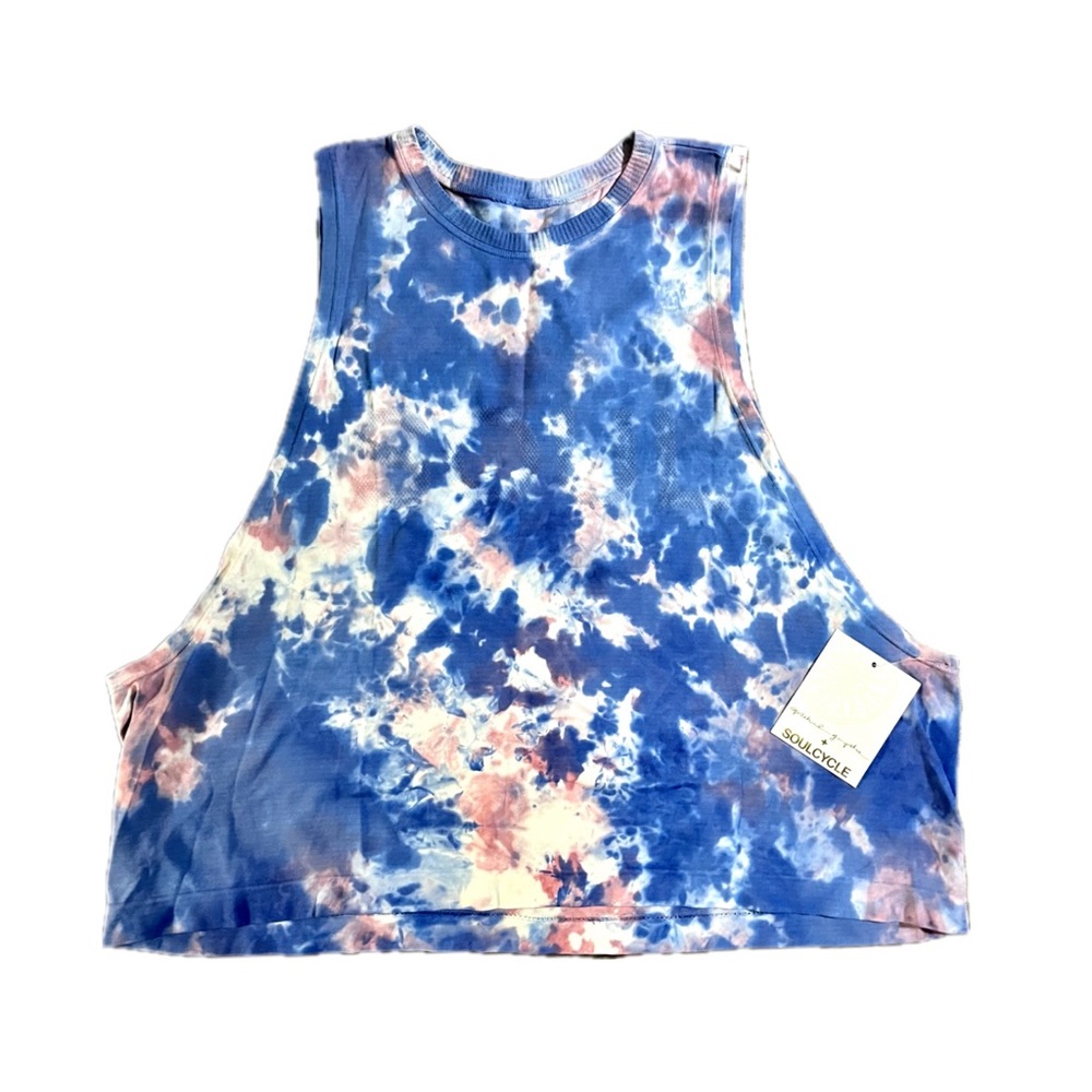 Spiritual Gangster SALE⭐️ Soul Supernova Tie-Dye Cropped Tank Blue Pink NEW - Picture 3 of 11